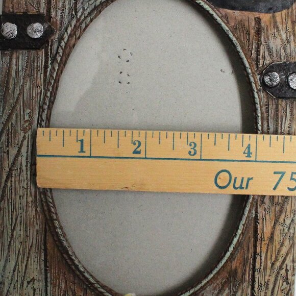 Oval Glass Standup Country Cowboy Riding Roping Theme Picture Frame - Picture 9 of 12